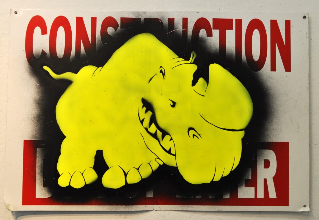 Rhino (spray paint on sheet metal)
