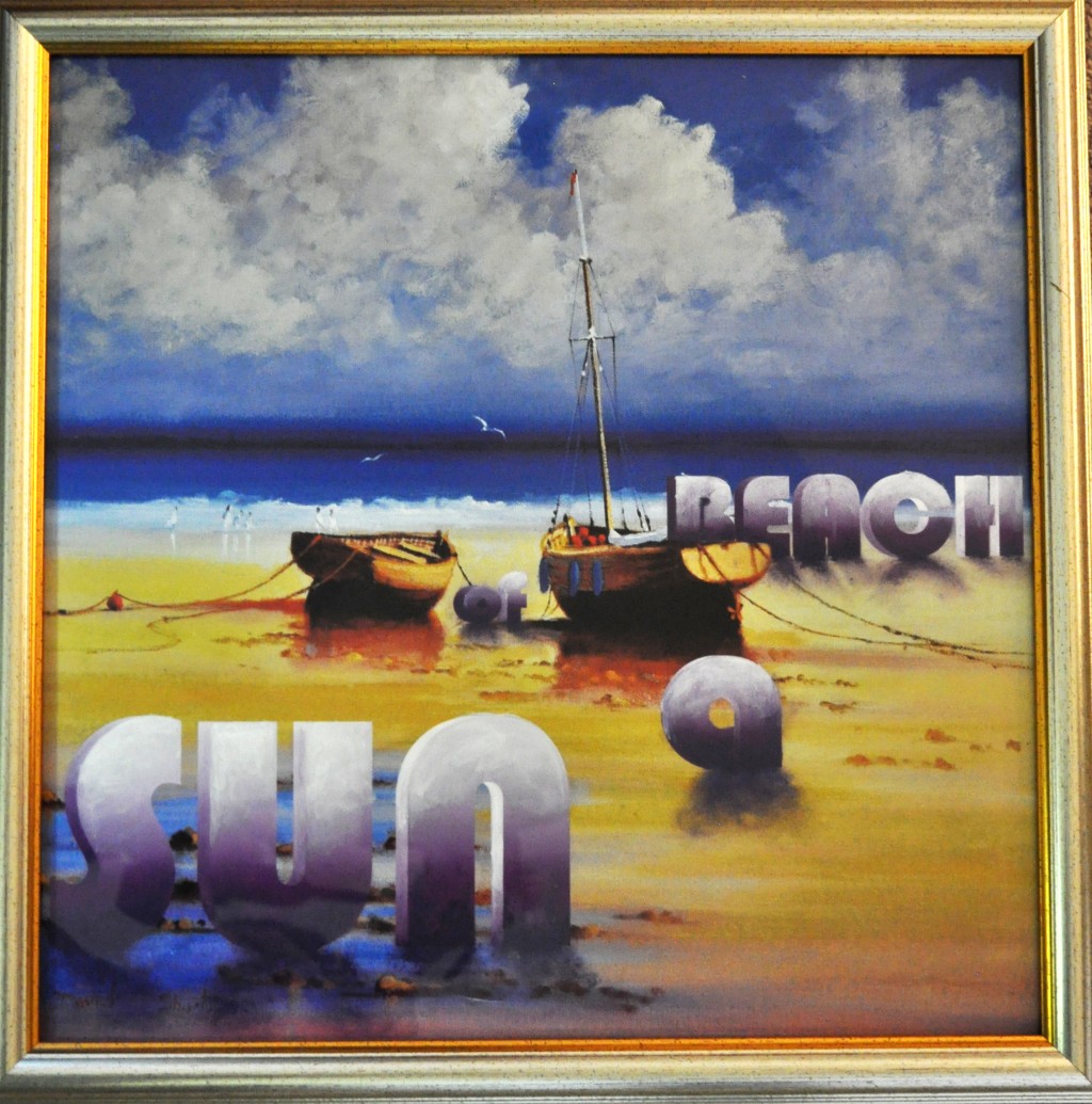 Sun of a beach (acrylic paint on canvas)